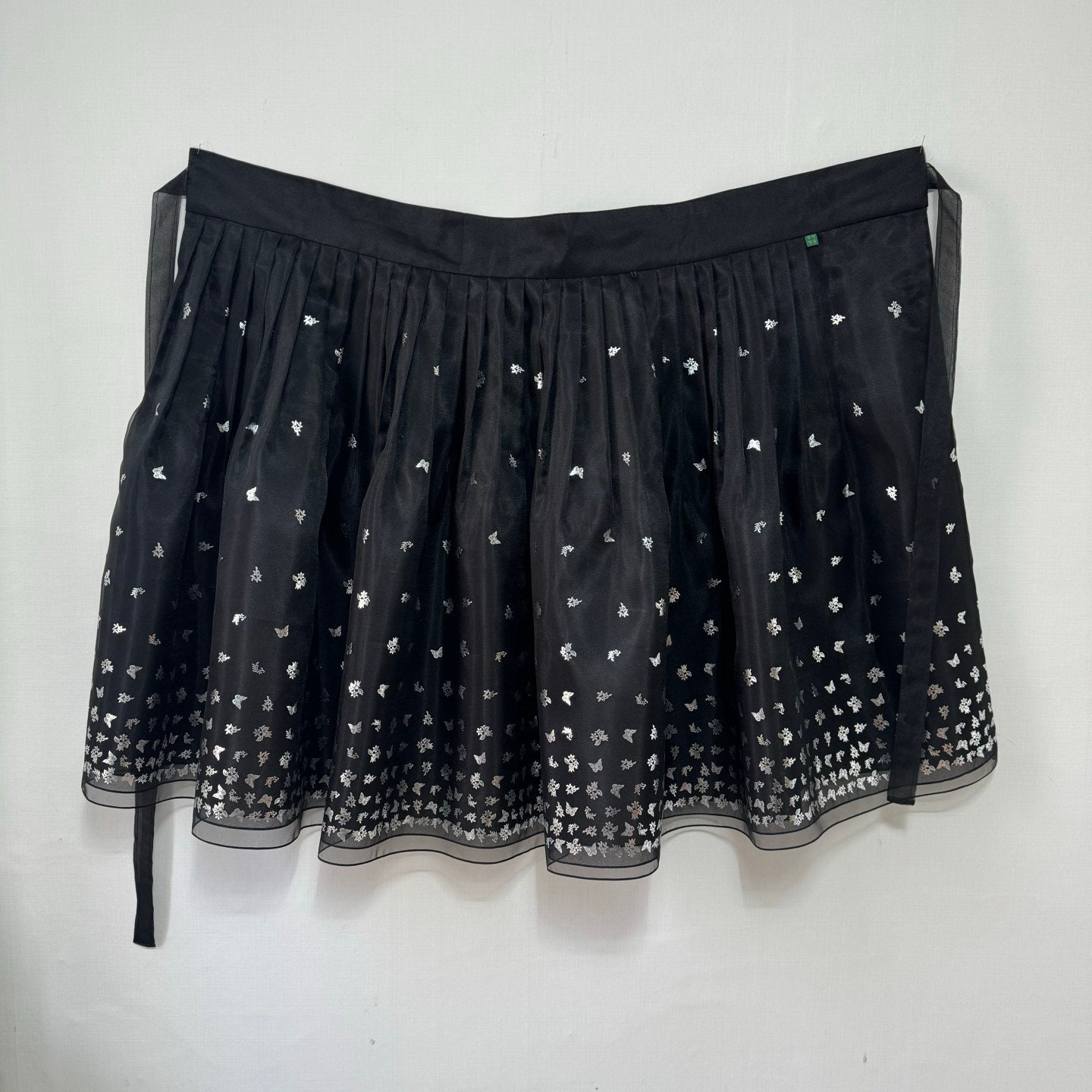 Elegant Gradient Heart Print Mesh Midi Skirt with High-Waist Design - Image 5