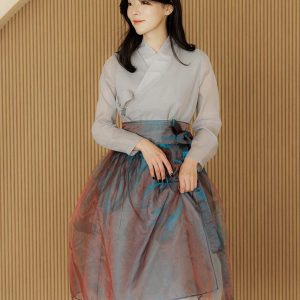 Romantic Layered Tulle Floral Midi Skirt with Contrast Ribbon Belt