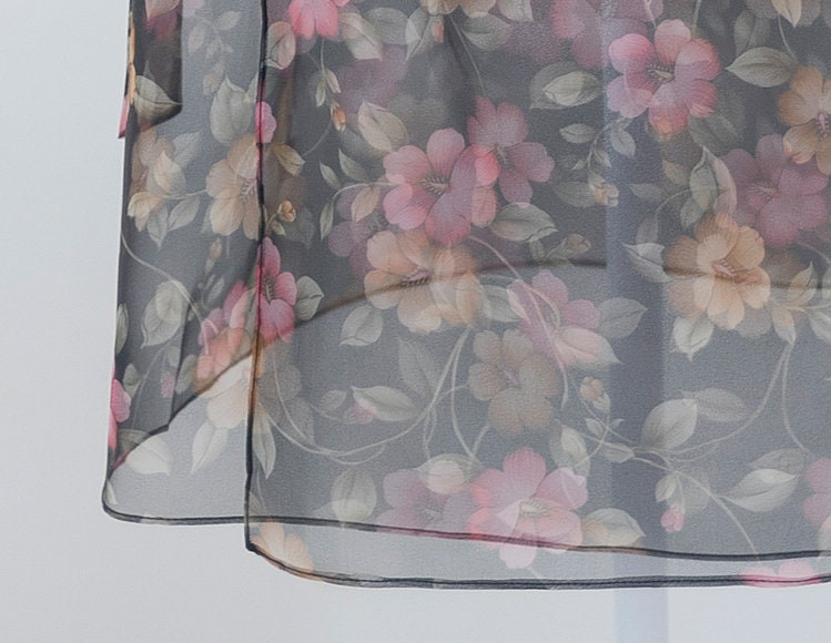 Romantic Sheer Floral Mesh Mini Skirt with High-Waist Design - Image 4
