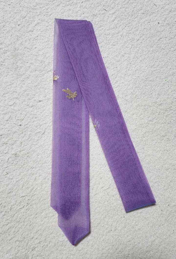 Sheer Layered Purple A-Line Mini Skirt with Embroidered Star Detail - Image 3